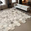 Tapis gris en cuir de vache patchwork gris, tapis en cuir naturel-1154952848