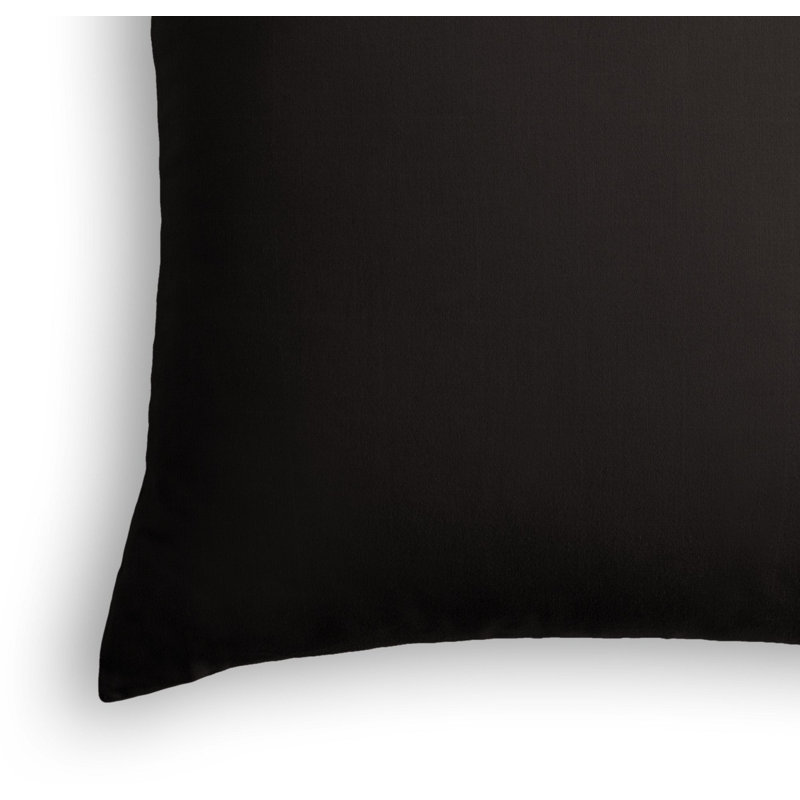  Housse de coussin intérieur / extérieur, 18 po x 18 po, Noir, Pas de bourre