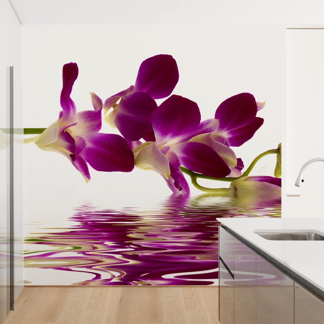 Matte Tapete Rosa Orchidee Wasser 1,92 m x 192 cm