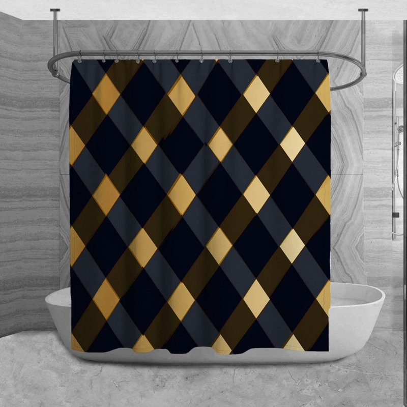 Rideau de douche Makadi Argyle, H 93 po x l 70 po