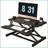 Desk Converter 32 Inch Height Adjustable Sit to Stand Riser, Dual Monitor Workstation with Wide Keyboard Tray | Black | MDF+Metal