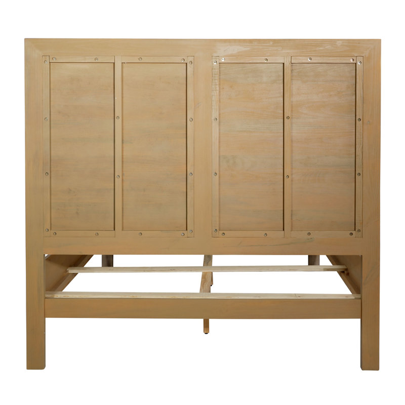 Roux Reclaimed Pine Panel Bed, Light Natural and Grey Wash, Queen