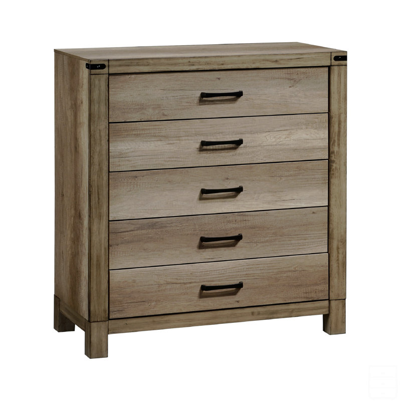 Meubles rustiques en bois massif de 1 chambre à coucher avec commode à cinq tiroirs 1 pièce