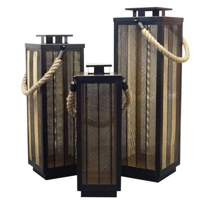 3 Piece Metal Wall Lantern Set