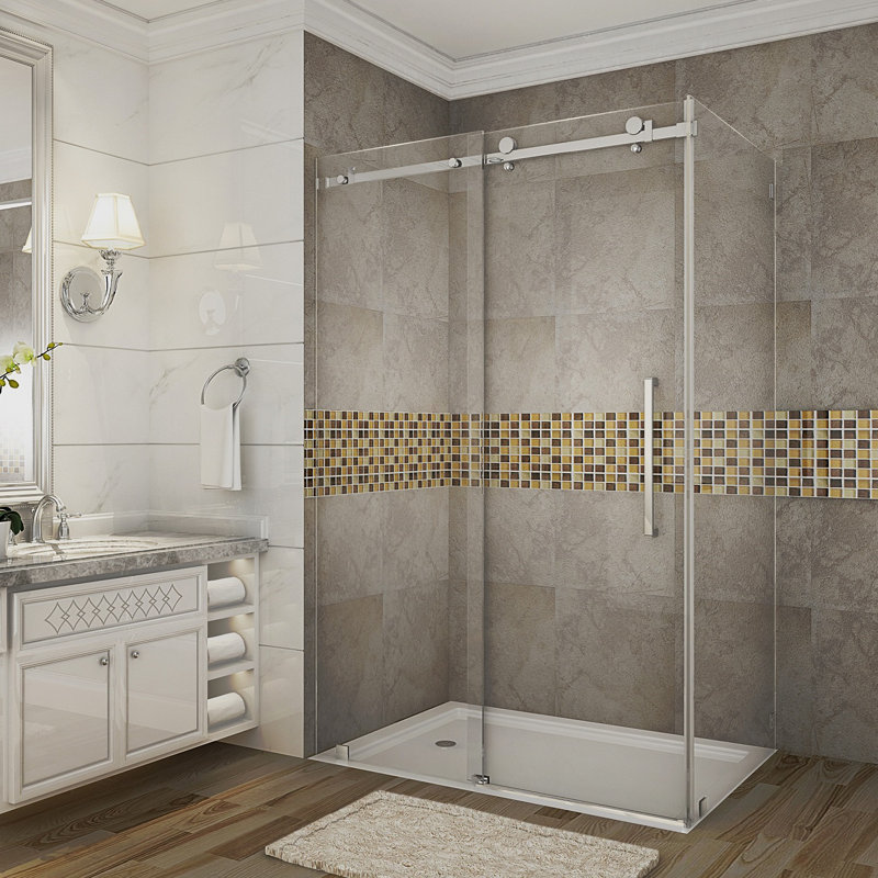 Moselle Stainless Steel Frameless Sliding Shower Enclosure