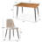Izzat 4-Person Dining Set with 47" D Rectangular Table and Chenille Chairs-2050250206