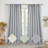 Tufted Stripe Linen Modern Farmhouse Room Darkening Curtains (Set of 2)-356127186-356127197