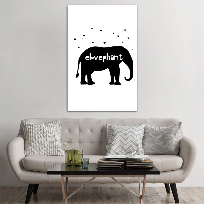Éléphant, art sur toile, Toile tendue, H 60 po x l 40po x P 1,5 po