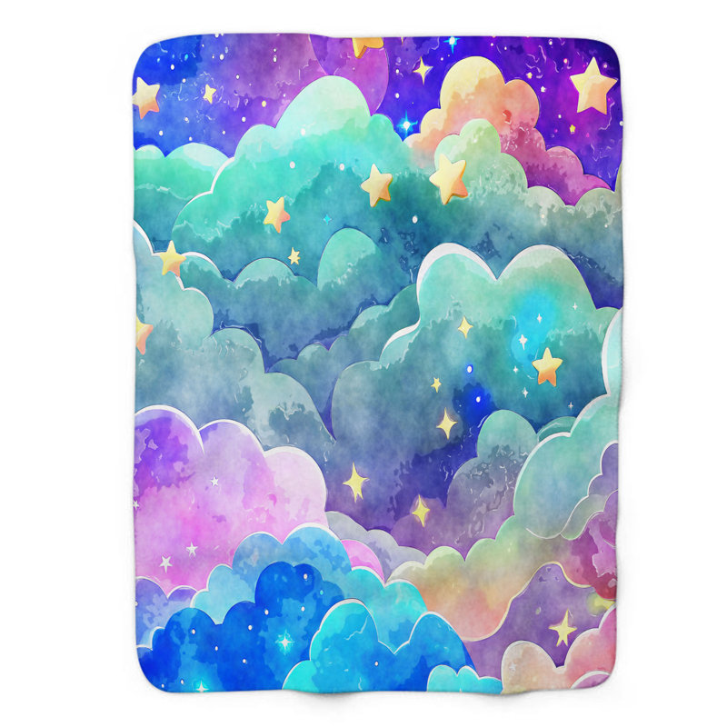 Heavenly Sky Dreams - Jeté Sherpa 1 pièce, L 60 po x L 80 po