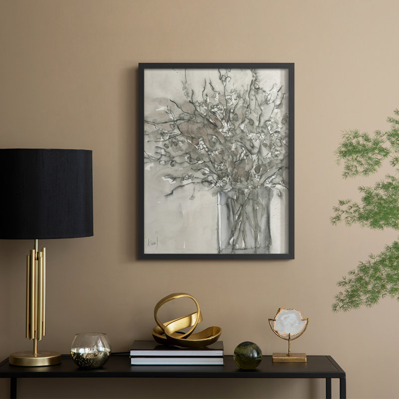 Impression encadrée Dry Elegance II - bois massif, Noir, noir, noir, noir, H 21 po x l 17 po