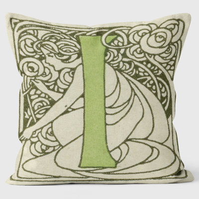 Art Nouveau Alphabet "I" Cushion