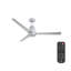  Ventilateur de plafond intérieur / extérieur 52 po Solara, ensemble d'éclairage intégré, ventilateur de plafond avec lumière et télécommande - Nickel brossé avec argent-904751271-904751269
