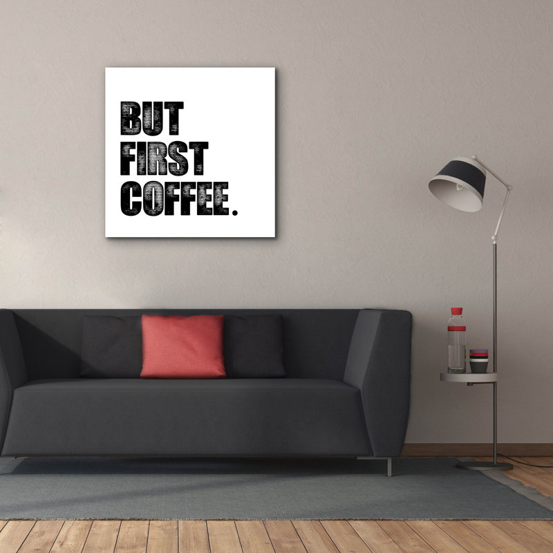 «First Coffee» par Erin Clark, art mural sur toile, H 37 po x l 37 po x P 1,5 po