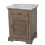 Meuble-lavabo simple 24 po au fini bois naturel et plateau en marbre blanc 24 po