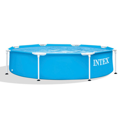 Intex: piscine à structure en métal - 8 pi x 20 po - Nage au-dessus du sol, résistante à la perforation et à la rouille, installation facile du joint en T, jeu aquatique familial extérieur, 483 gal, 28205HF