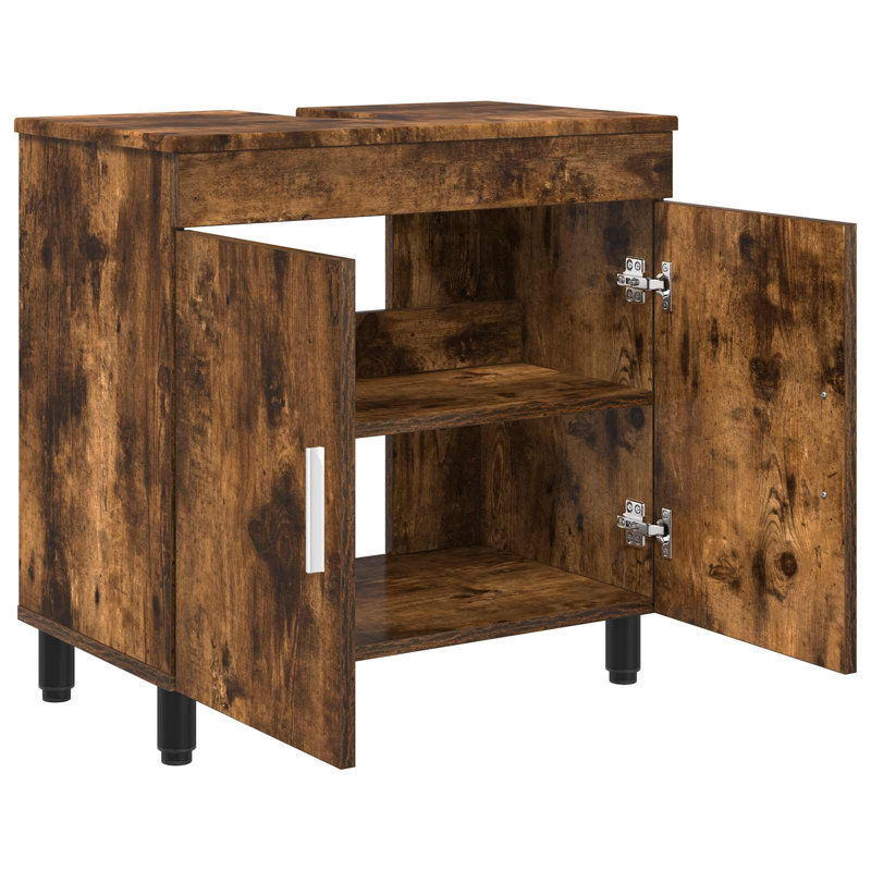 60cm Bathroom Vanity Base Only, Smoked Oak