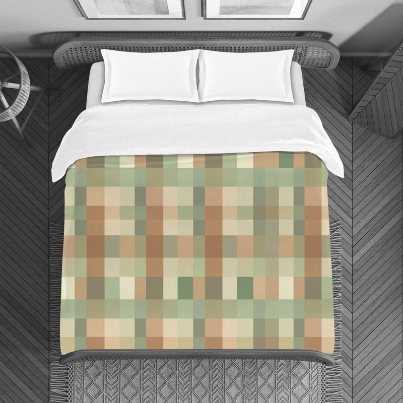Rustic Forest Squares Duvet Cover, Twin Duvet Cover