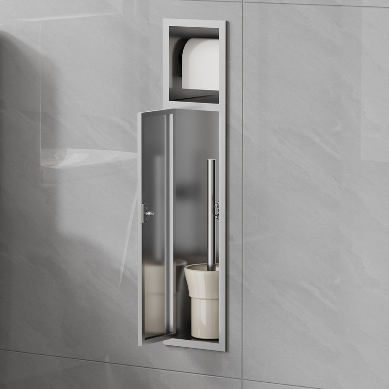 Wall Mounted Toilet Paper Holder, Grey