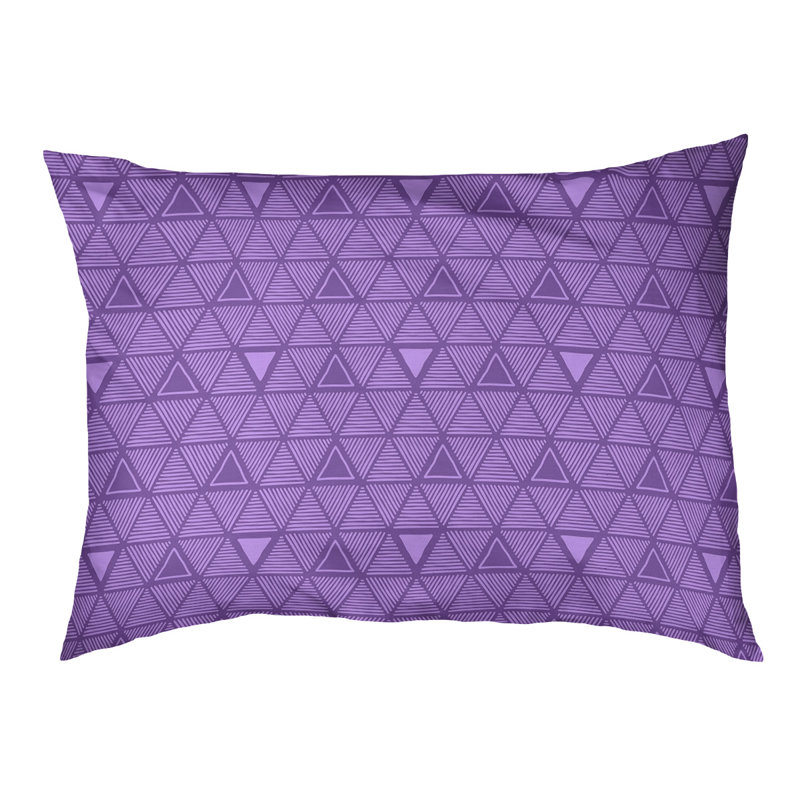 Coussin d’extérieur pour chien à main triangles Chen, Petit (l 28 po x P 6 po x H 18 po), Prune