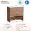 Meuble-lavabo de 36 po en bois cannelé avec comptoir intégré, meuble-lavabo autoportant moderne Mid-Century avec tiroirs encastrés à fermeture en douceur, coins arrondis et boutons en laiton brossé