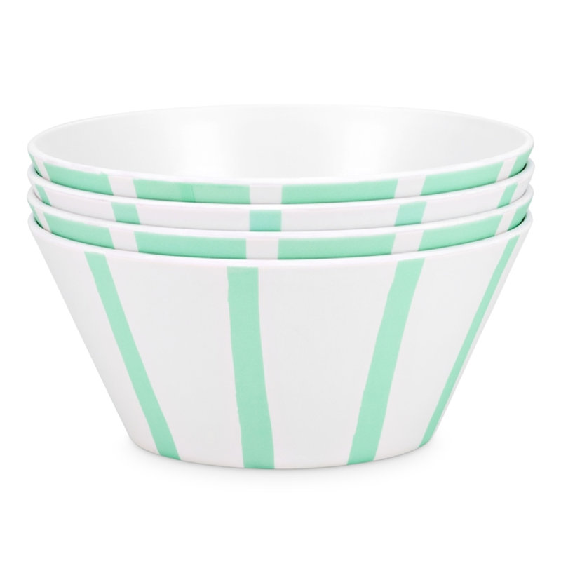 Thurlestone Set Of 4 Stripe Bowls - Stripe Mint