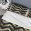 Ensemble de housse de couette Blue Gold Chevron Dreams II - Glam-109146188