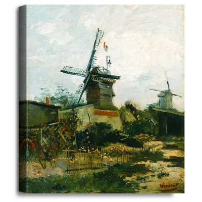 Windmills on Montmartre par Vincent Van Gogh. Reproduction d'art classique The World, estampe numérique sur toile, 1,5 po