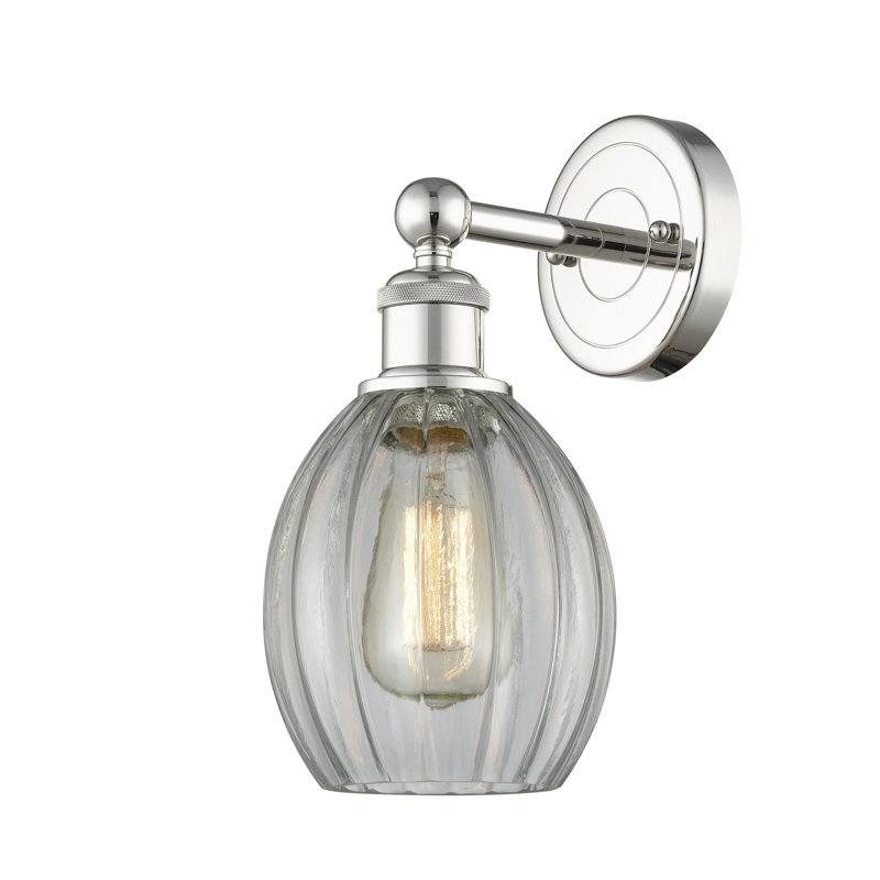 Casandria Armed Sconce, Clear, Polished Nickel