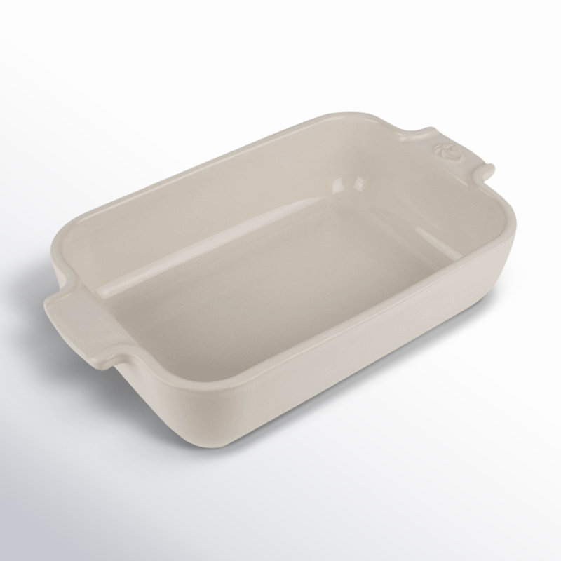 Peugeot Appolia Rectangular Ceramic Baking Dish, Ecru, 1.75" H x 8.5" W x 4.75" D