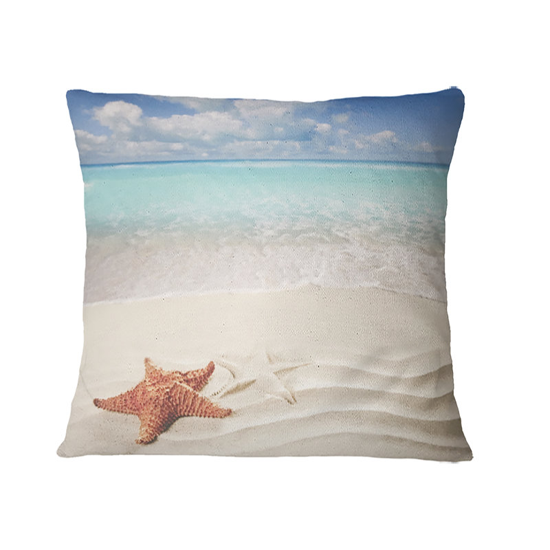 Brown Starfish on Caribbean Beach - Sea & Shore Printed Pillow, 16" x 16", Throw Pillow