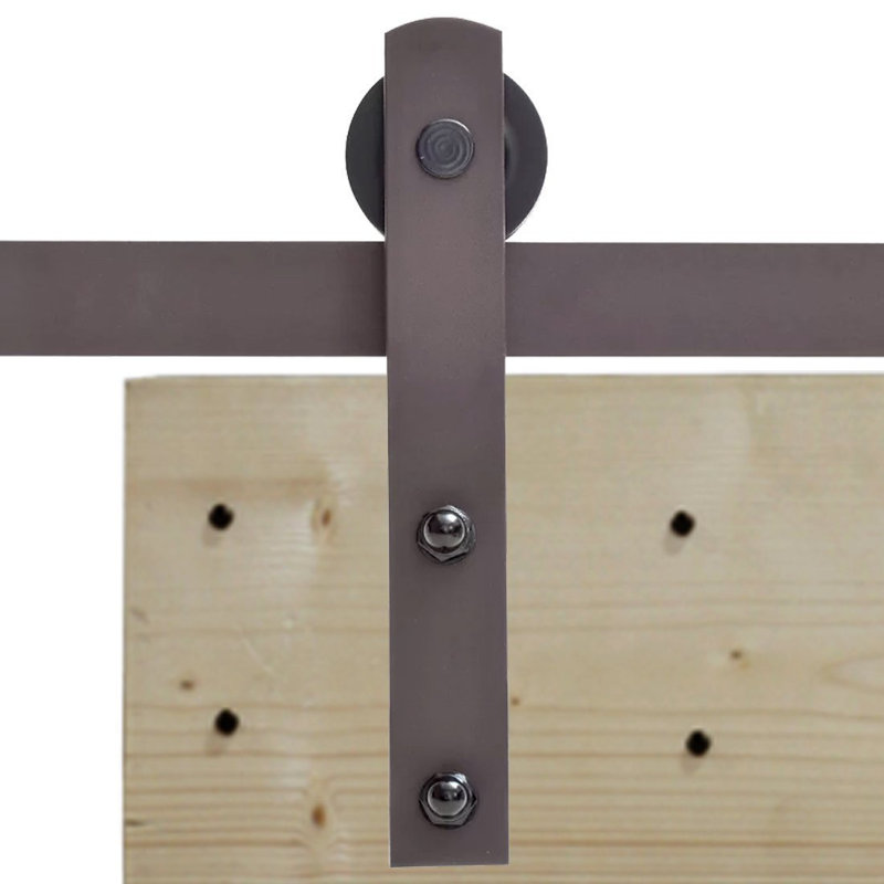 Porte de grange à panneaux en bois sans finition avec kit de quincaillerie d’installation, 36 po x 84 po, Beige