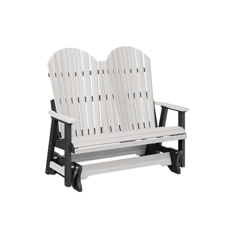 Comfo Back Outdoor Glider, Seashell Top/Black Base