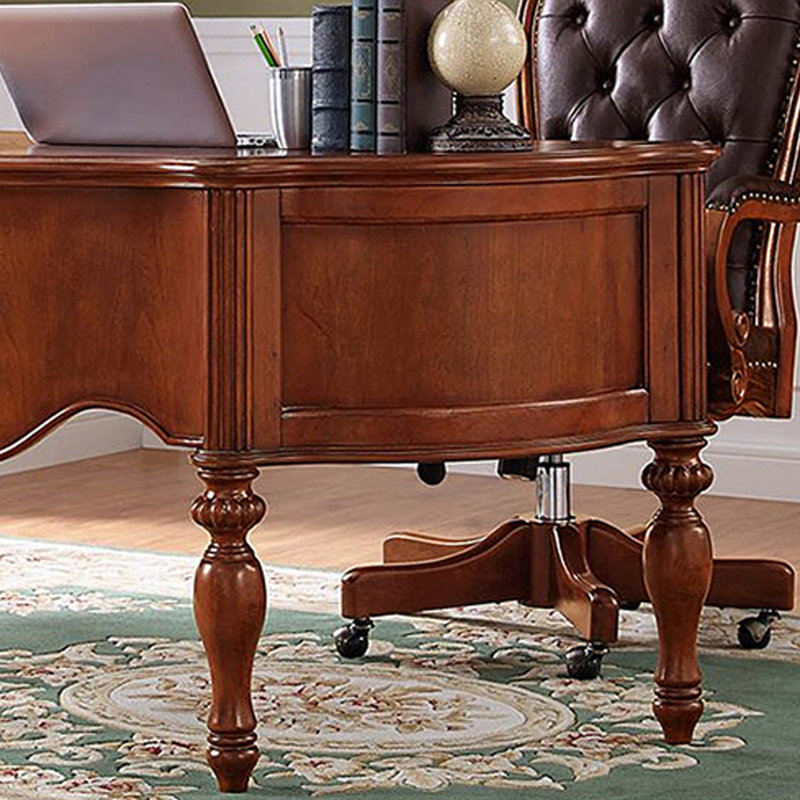 Bureau d'ordinateur rétro en forme d'arc, H 30,7 po x l 53,14 po x P 29,52 po
