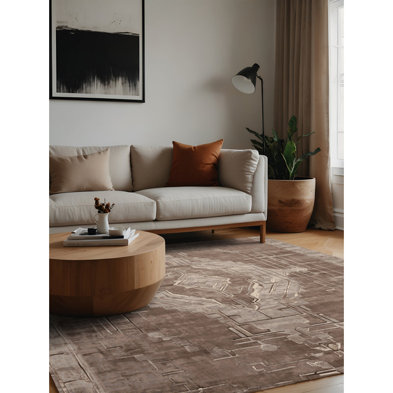 Machine Washable Gray Area Rug, Square 7'
