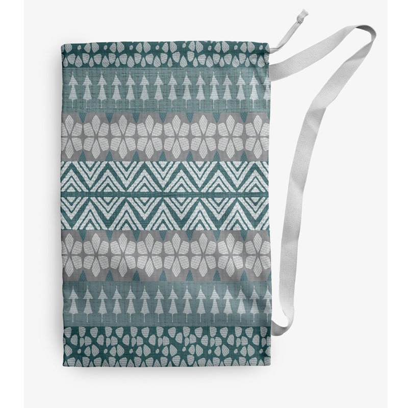 Sac à linge Fairisle Christmas, Moyen (H 36 po x l 28 po), Bleu