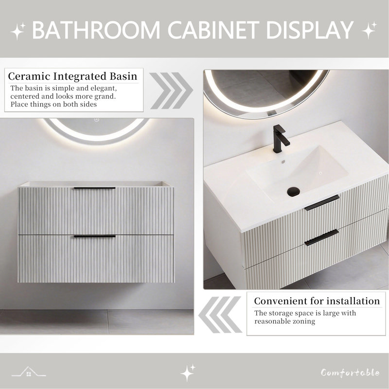 Meuble-lavabo gris 36 po sans lavabo