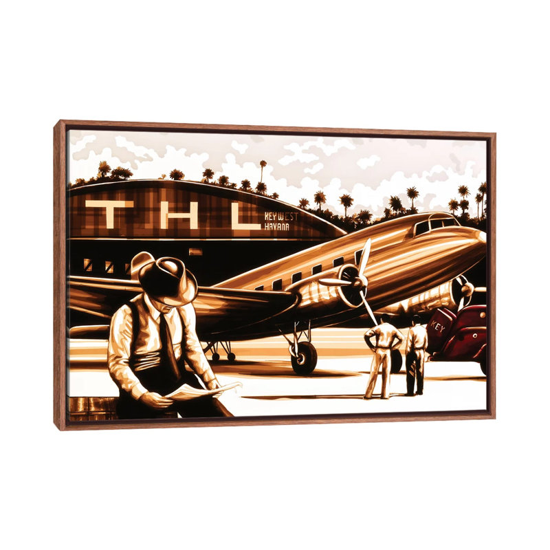 Miles '- Impression sur papier avec cadre flottant, H 40 po x l 60 po x 1,5 po, Toile avec cadre en bois classique