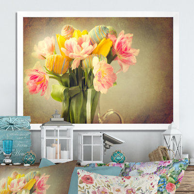 " Tulip Flowers Bouquet With Eggs "