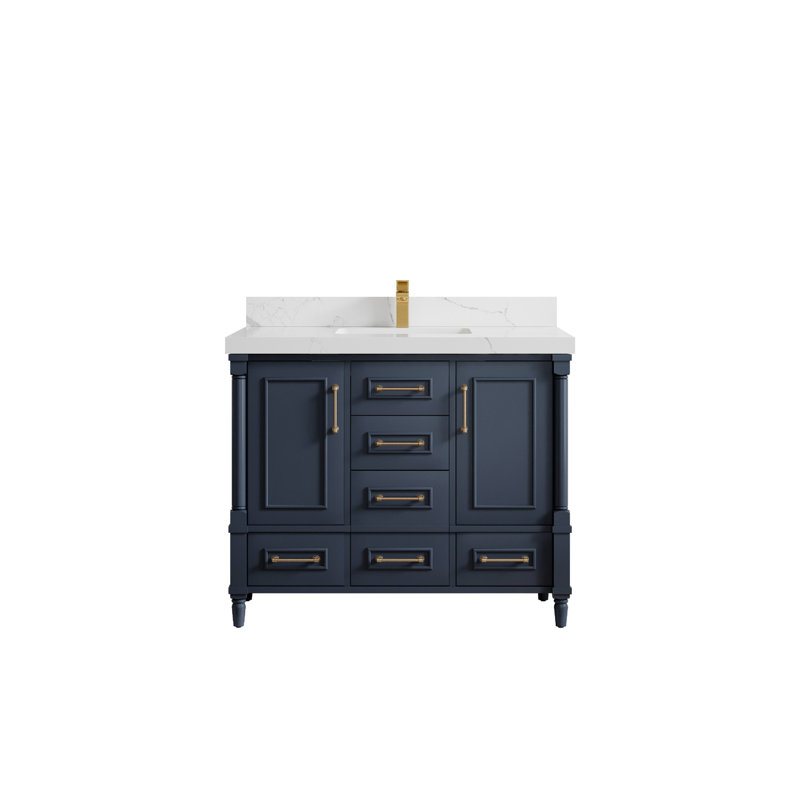 Aberdeen 42'' Single Bathroom Vanity with Top, Calacatta Laza
