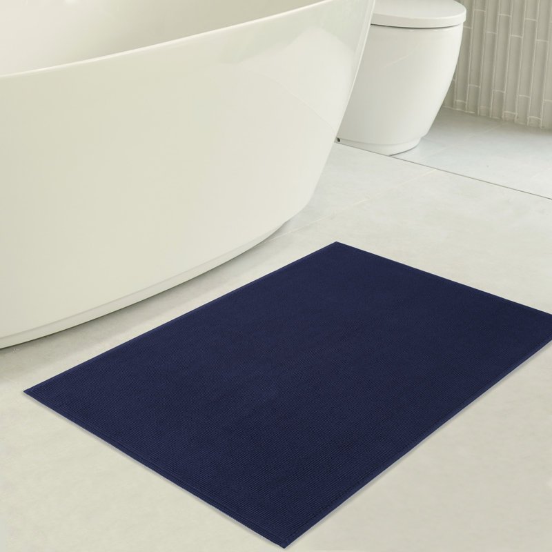 Tapis pour salle de bain 100% coton Chemung, Marine, L 20 po x L 34 po