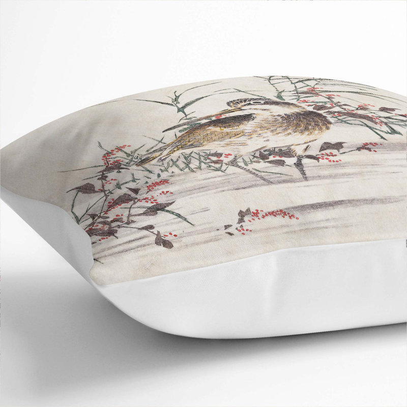 A Bird In The Water Square Throw Cushion, White, 40 x 40 cm