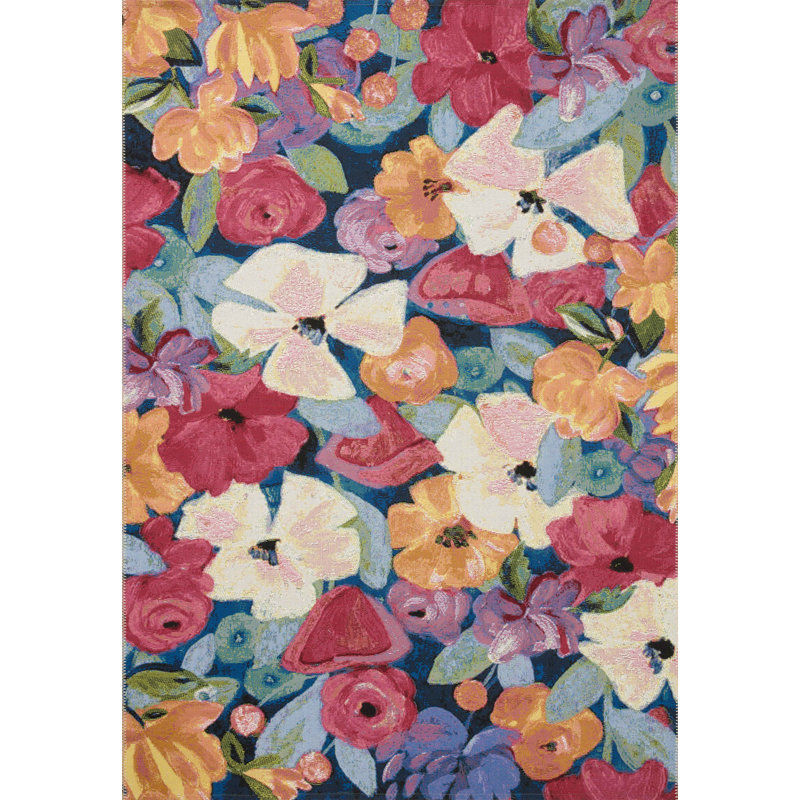 Tapis bleu marine / multicolore Loloi, Rectangle 3 pi 11 po x 5 pi 11 po