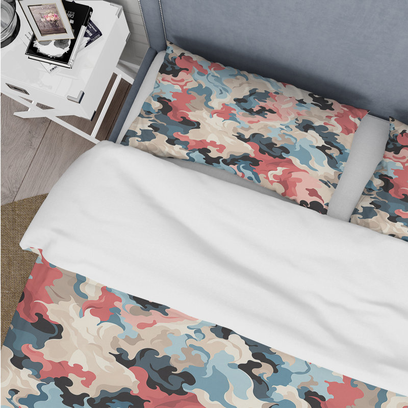 Victorian Purple And Pink Aquatic Composition - Ensemble de housse de couette camouflage