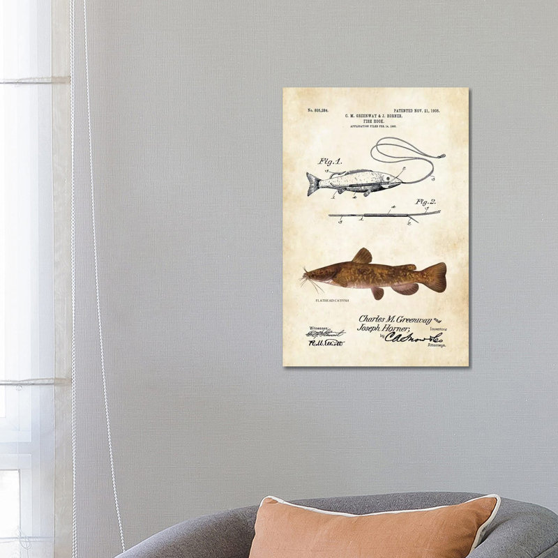 " Flathead Catfish Fishing Lure " by Patent77, 26" H x 18" W x 1.5" D