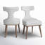 Belinda Upholstered Wing Back Side Chair in Off White