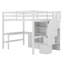 Lit mezzanine double avec bureau en L et escaliers, tiroirs, armoire-1414425670