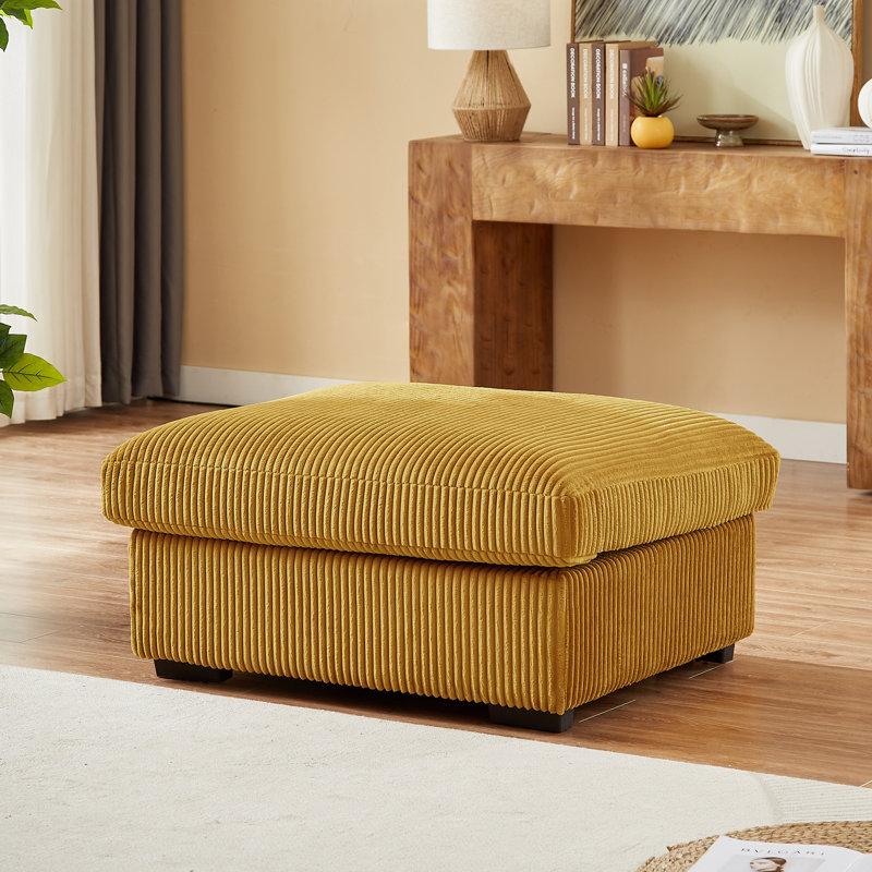 Upholstered Ottoman, Yellow