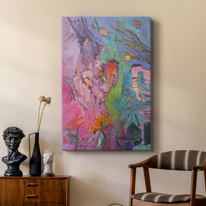 Ma maison rose - galerie Cavas sur mesure, H 18 po x l 12 po