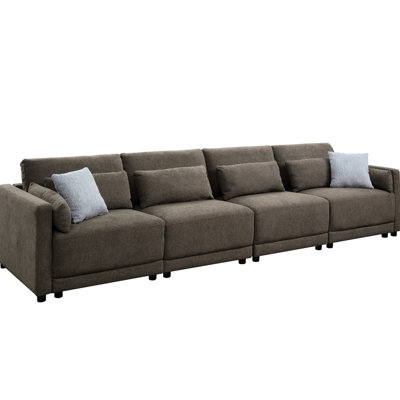 Canapé modulaire en lin avec coussins 4 pièces Rylie