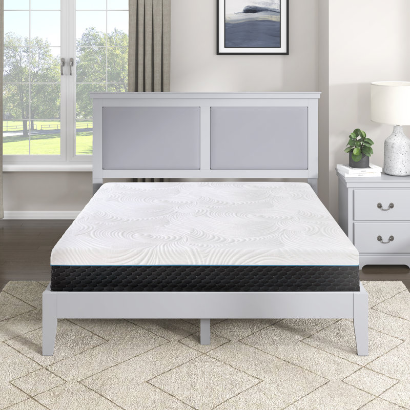 Matelas hybride en microfibre en latex très grand californien moderne et contemporain de 11 po avec tissu rafraîchissant, support à trois couches, isolement de mouvement